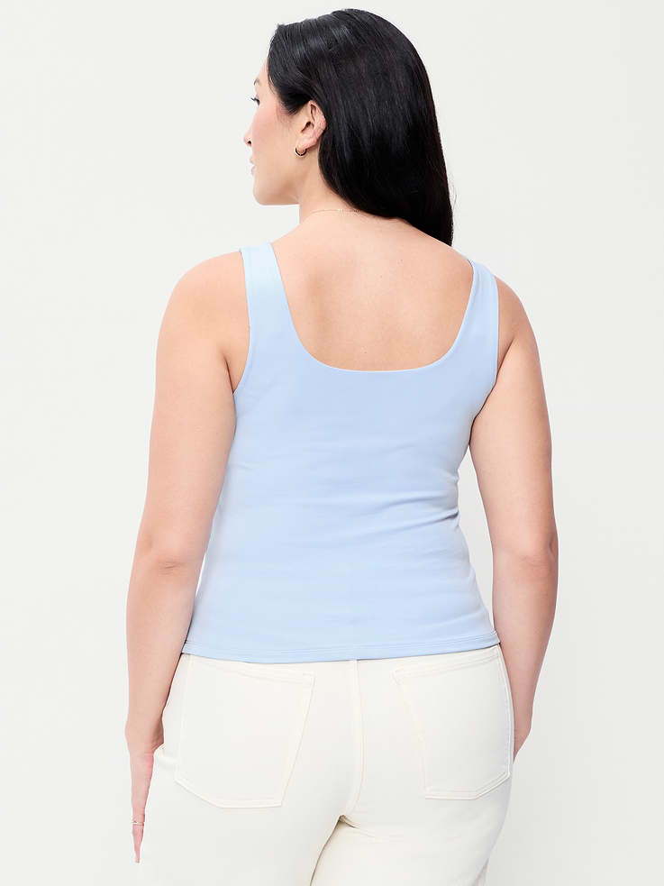 Image 7 of 9, Hug Double-Layer Scoop-Neck Tank Top