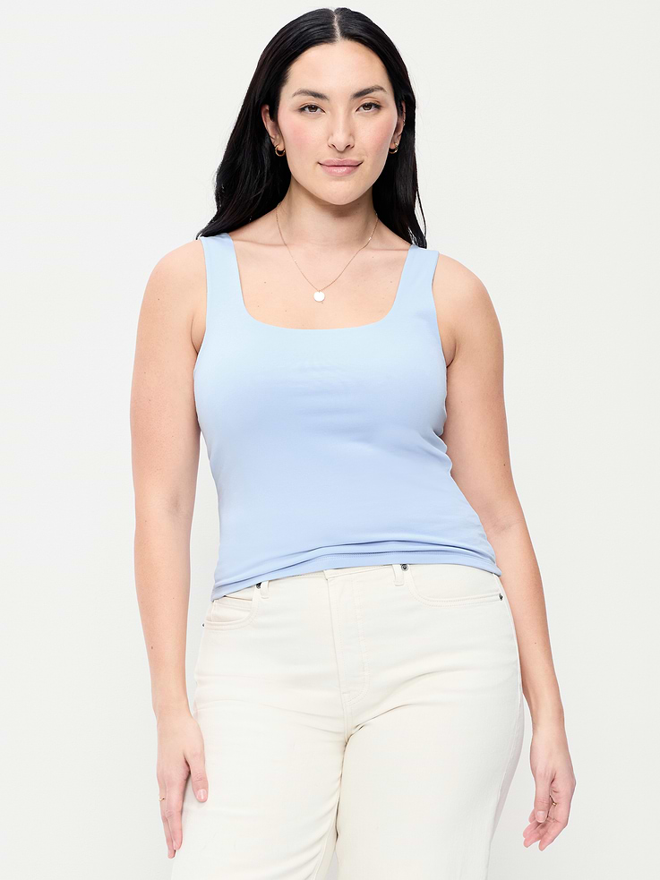 Image 6 of 9, Hug Double-Layer Scoop-Neck Tank Top