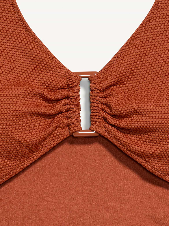 Textured One-Piece Cut-Out Swimsuit