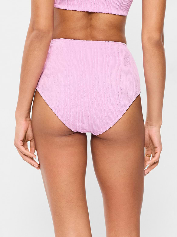 High-Waisted Ribbed Bikini Swim Bottoms