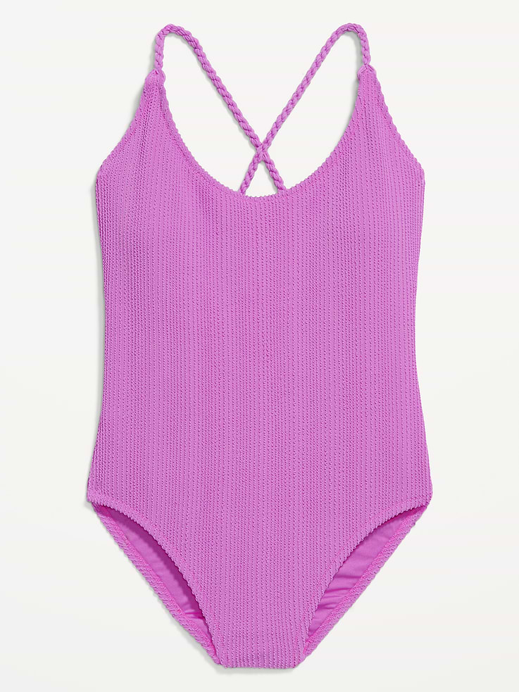Image number 4 showing, Ribbed Braided-Strap One-Piece Swimsuit