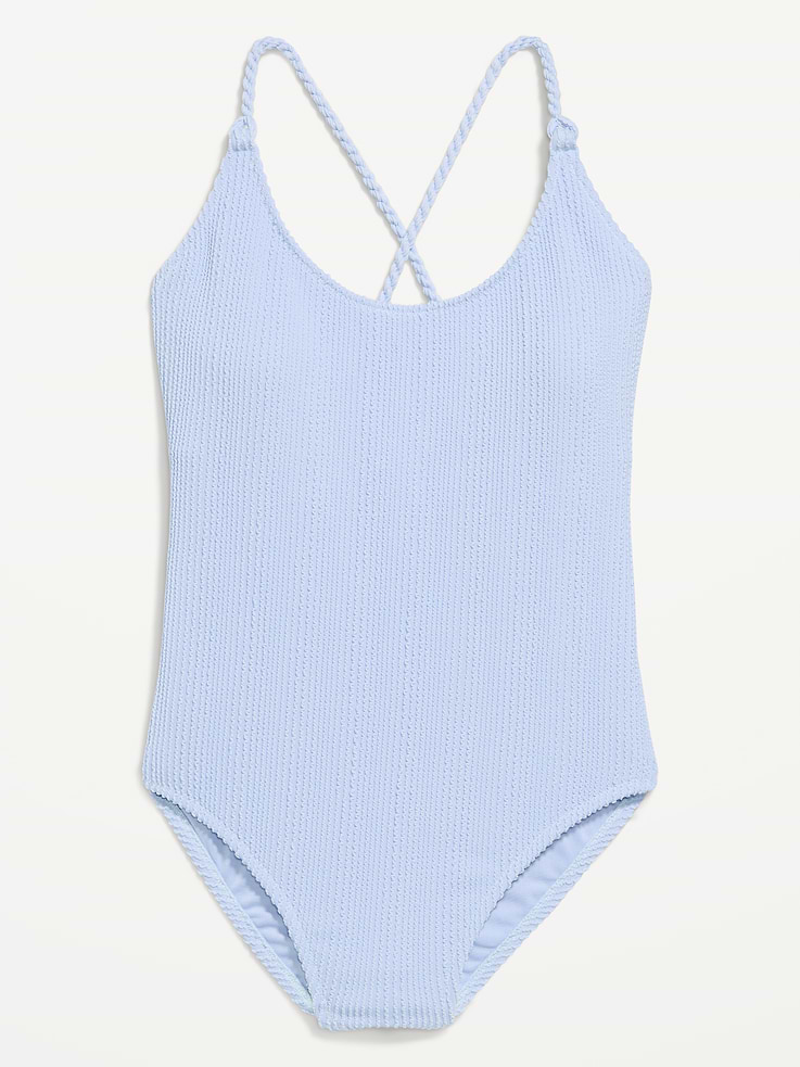 Image number 4 showing, Ribbed Braided-Strap One-Piece Swimsuit
