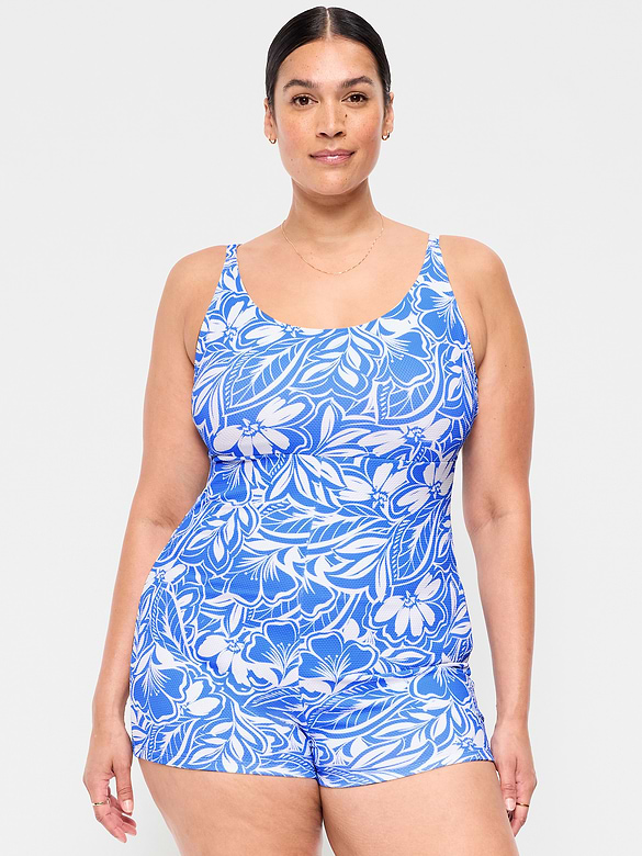 Textured Swim Romper -- 2.5-inch inseam