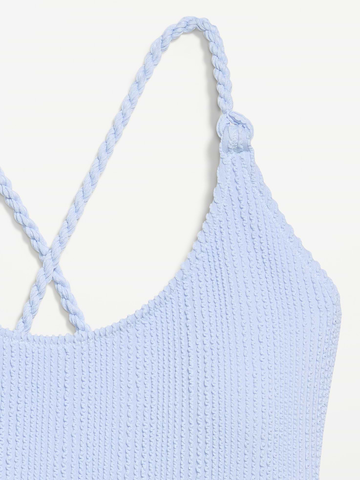 Image number 9 showing, Ribbed Braided-Strap One-Piece Swimsuit