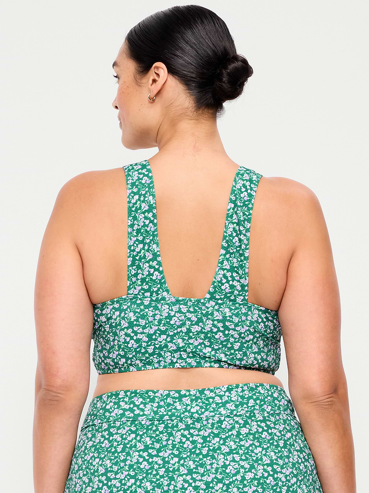 L'image numéro 8 présente Haut de bikini long en piqué