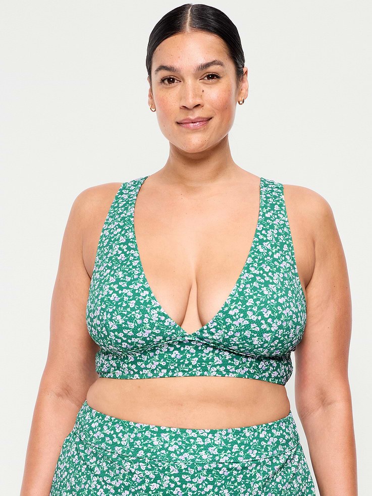 L'image numéro 7 présente Haut de bikini long en piqué