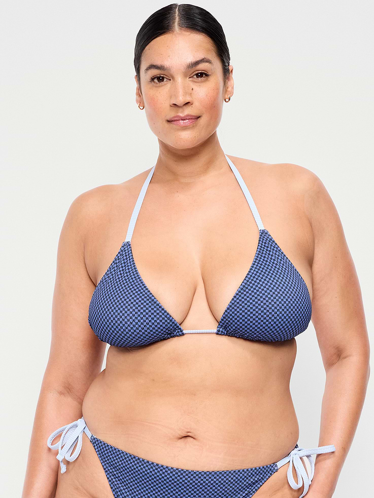 Image number 7 showing, Pique Triangle String Bikini Swim Top