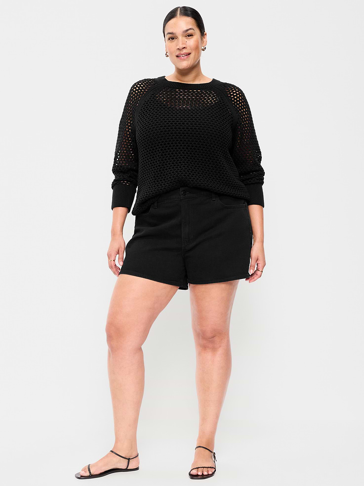 Image number 7 showing, High-Waisted Wow Jean Shorts -- 4-inch inseam