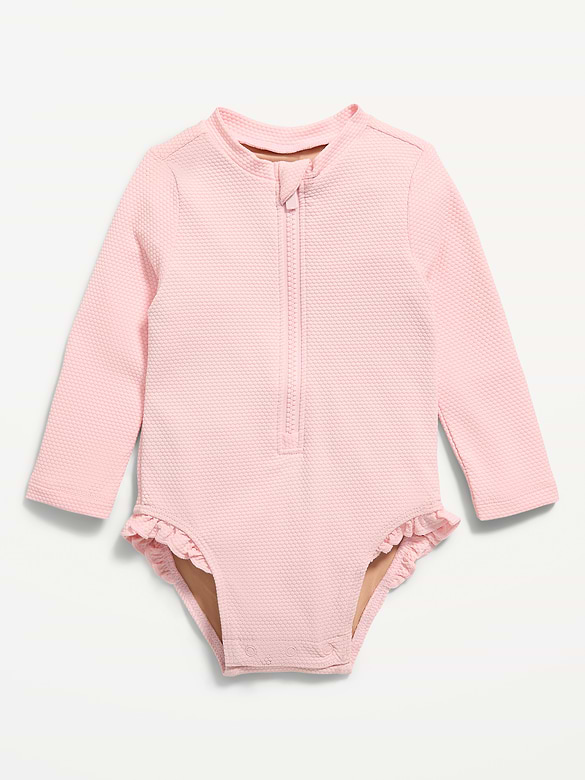 Long-Sleeve Rashguard Swim One-Piece for Baby