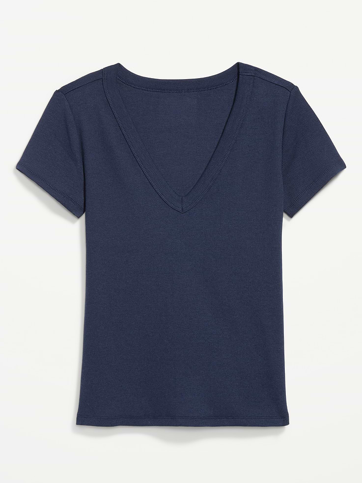 Image number 4 showing, Snug V-Neck Crop T-Shirt