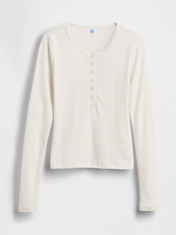 Image number 6 showing, Gap × Summer Fridays Pointelle Henley PJ Top