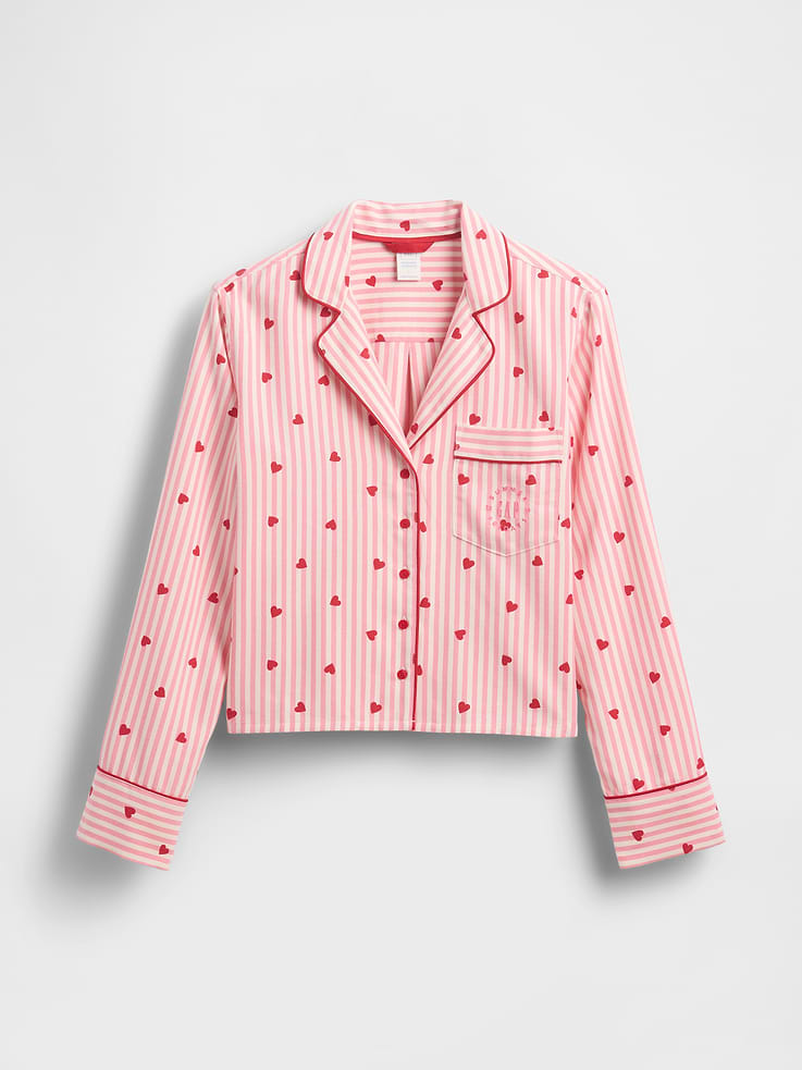 Image number 7 showing, Gap × Summer Fridays Relaxed Flannel Hearts PJ Shirt