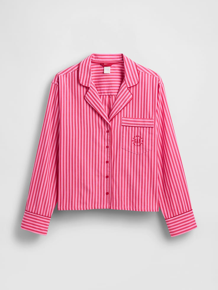 Image number 7 showing, Gap × Summer Fridays Relaxed Poplin Stripe PJ Shirt