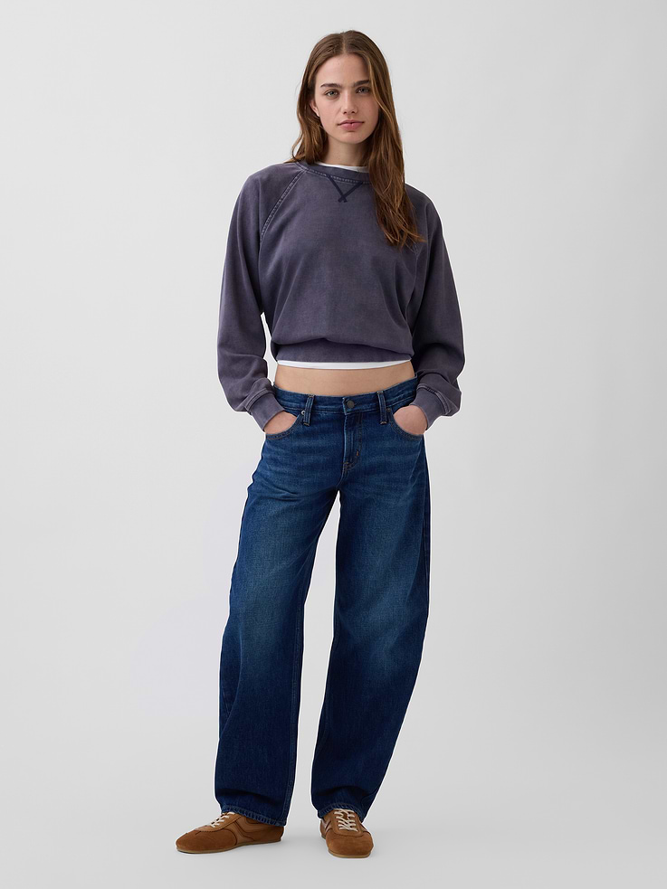 Image number 1 showing, Low Rise Barrel Jeans