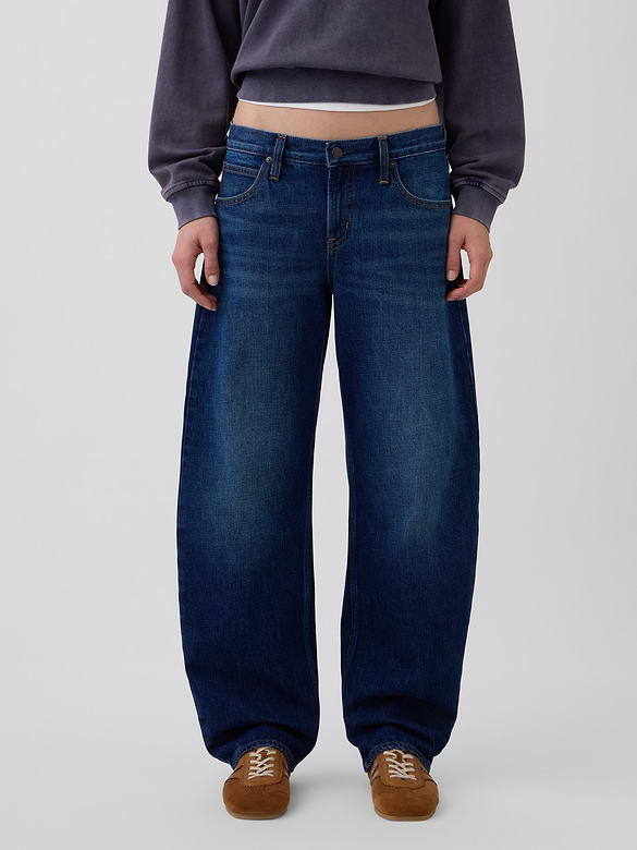 Low Rise Barrel Jeans