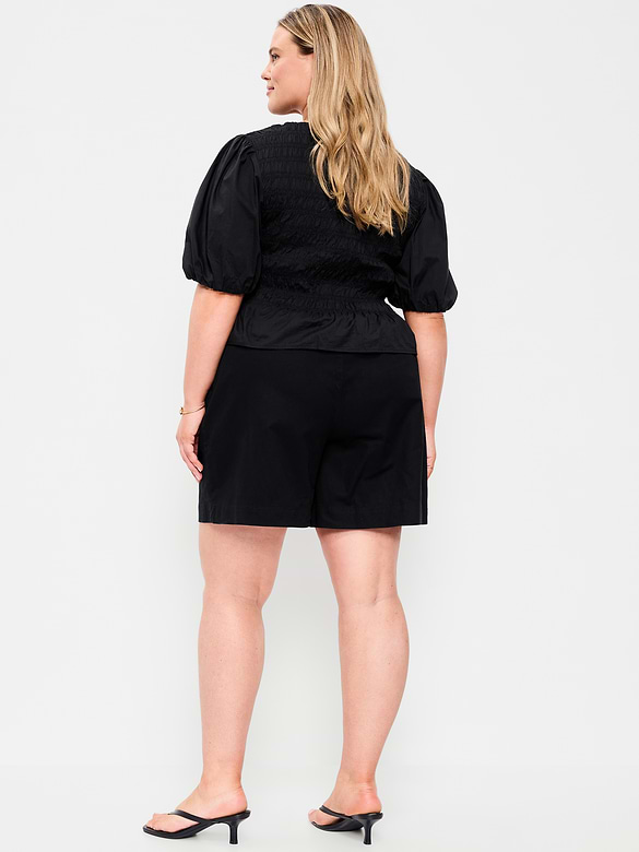 Short chino authentique à taille haute, entrejambe de 6 cm