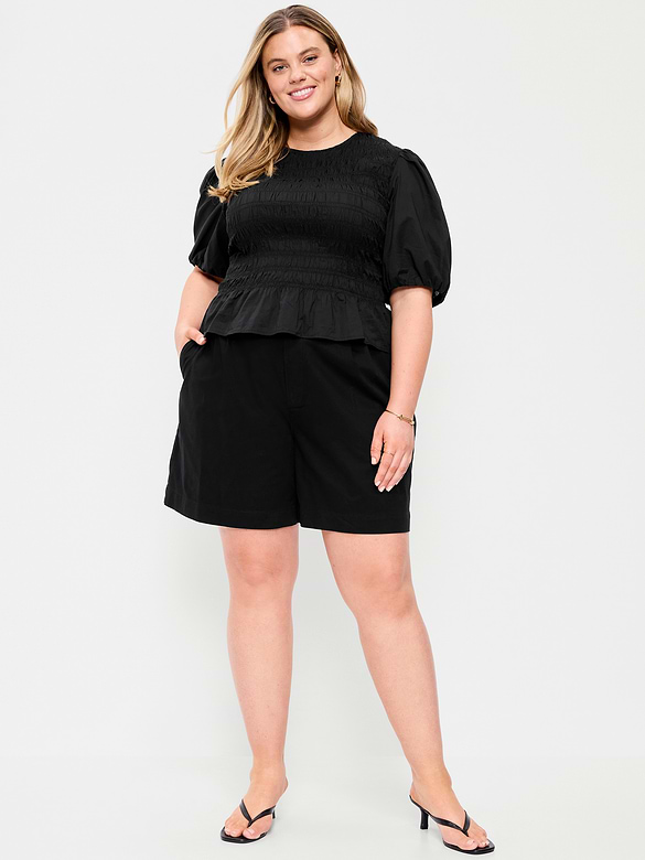 Short chino authentique à taille haute, entrejambe de 6 cm