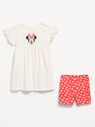 L'image numéro 2 présente Ensemble robe à manches courtes à volants et cuissard Disney® pour Toute-petite fille