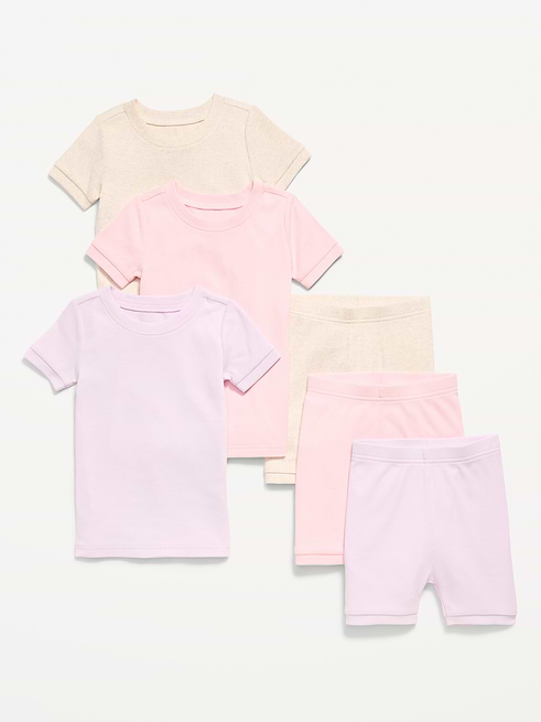 Ribbed Ribbed Snug-Fit Pajama 6-Piece for Toddler & Baby on clearance at Old Navy — 65% off