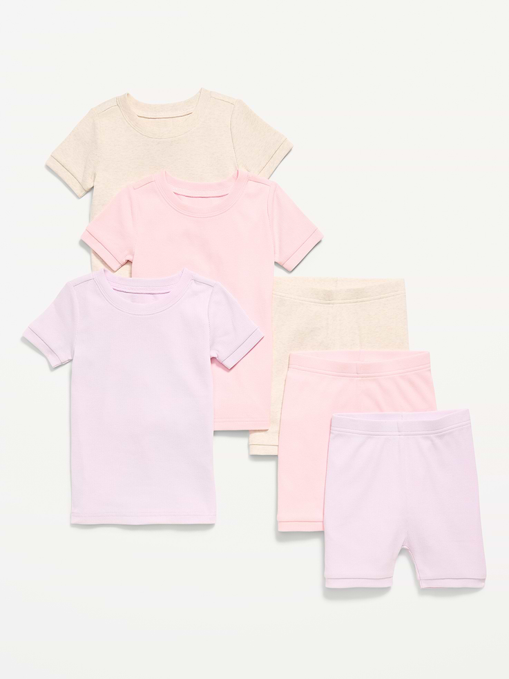 Image 1 of 2, crew neck, short sleeves, matching pajama shorts, elasticized waist, rib-knit cuffs, Product #884867