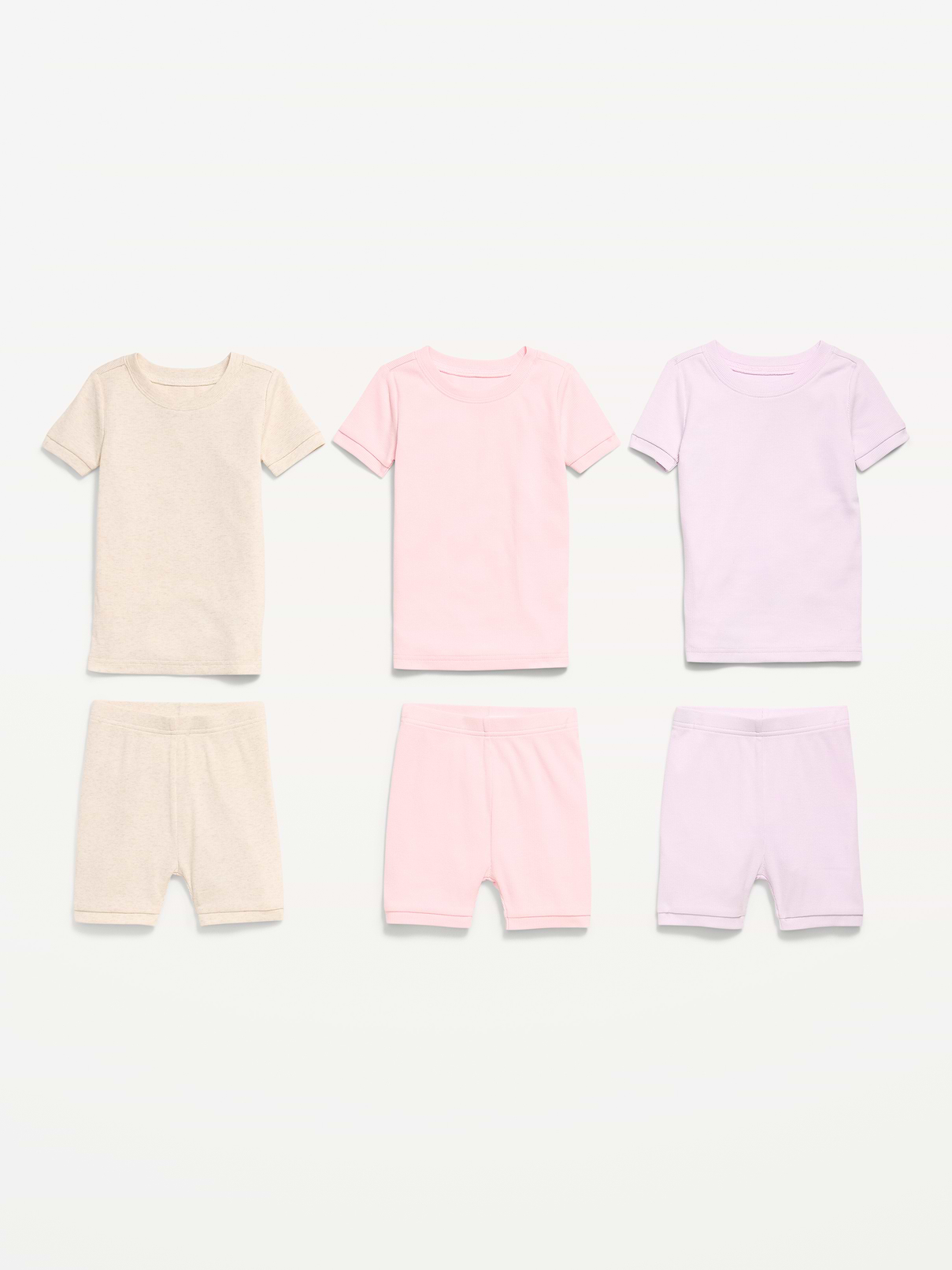 L'image numéro 2 présente Pyjama 6 pièces ajusté en tricot côtelé à motif pour tout-petit et bébé