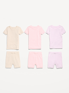 L'image numéro 2 présente Pyjama 6 pièces ajusté en tricot côtelé à motif pour tout-petit et bébé