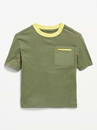 L'image numéro 1 présente T-shirt utilitaire surdimensionné à manches courtes et à poche pour tout-petit