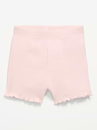 Image number 1 showing, Ribbed Lettuce-Edge Biker Shorts for Baby