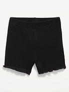 Image number 1 showing, Ribbed Lettuce-Edge Biker Shorts for Baby
