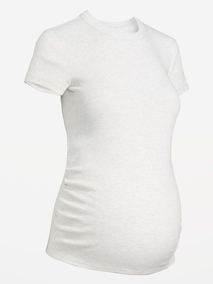 L'image numéro 4 présente T-shirt ajusté à manches courtes de maternité