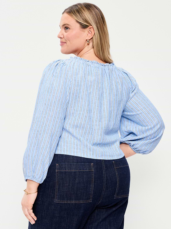 Long-Sleeve Button-Down Top