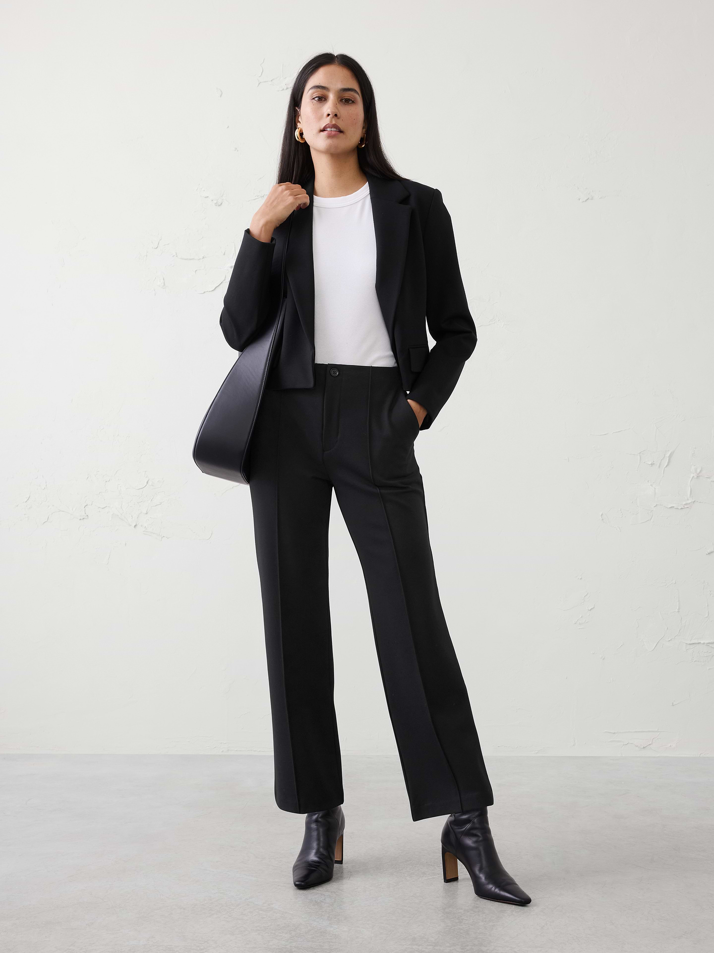 Image number 1 showing, Straight High-Rise Ponte Pant