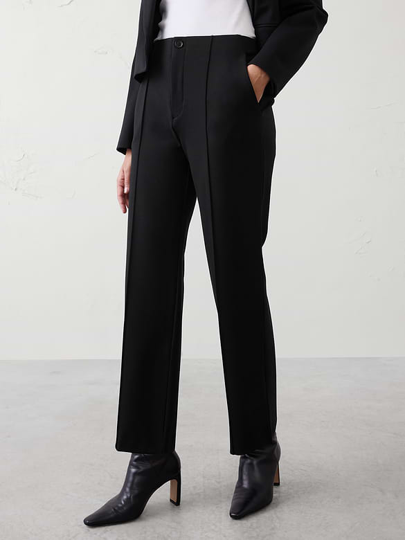 Straight High-Rise Ponte Pant