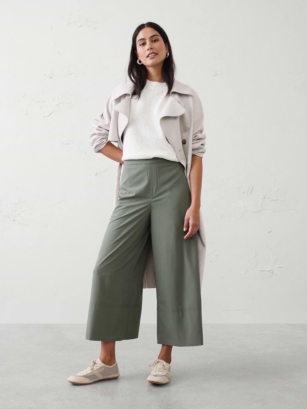 Anyday Wide-Leg High-Rise Airstretch Cropped Pant | Banana
