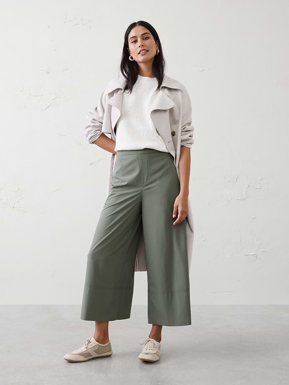 Anyday Wide-Leg High-Rise Airstretch Cropped Pant