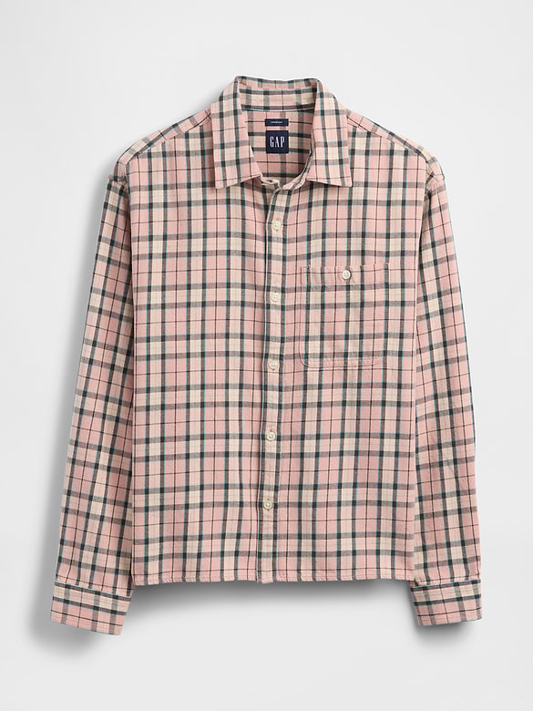 Twill Straight-Hem Shirt