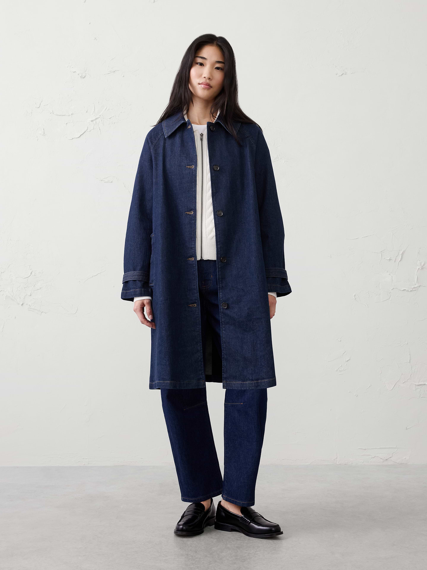 Image number 1 showing, Denim Mac Coat
