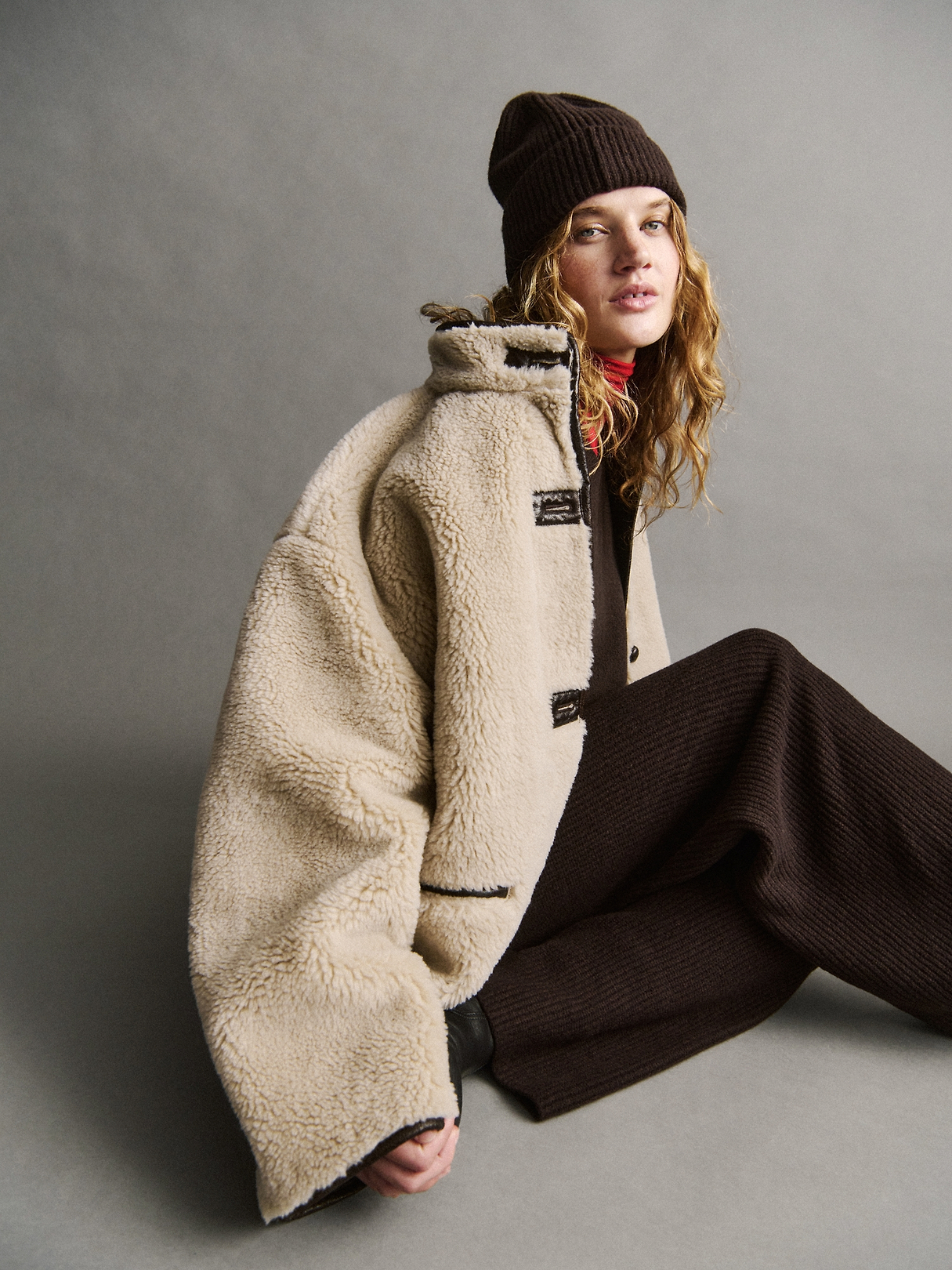 Recycled Sherpa & Vegan Leather-Trim Jacket | Gap