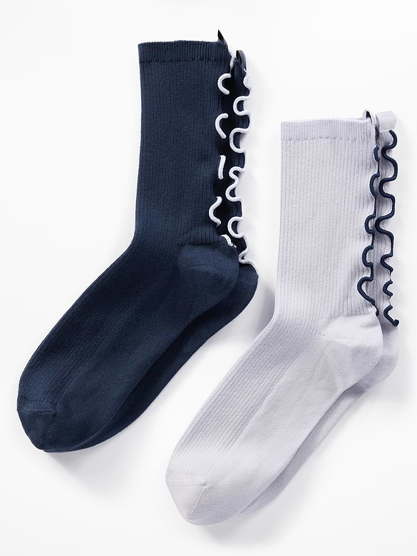 Athleta Ruffle Novelty Everyday Crew Sock 2-Pack