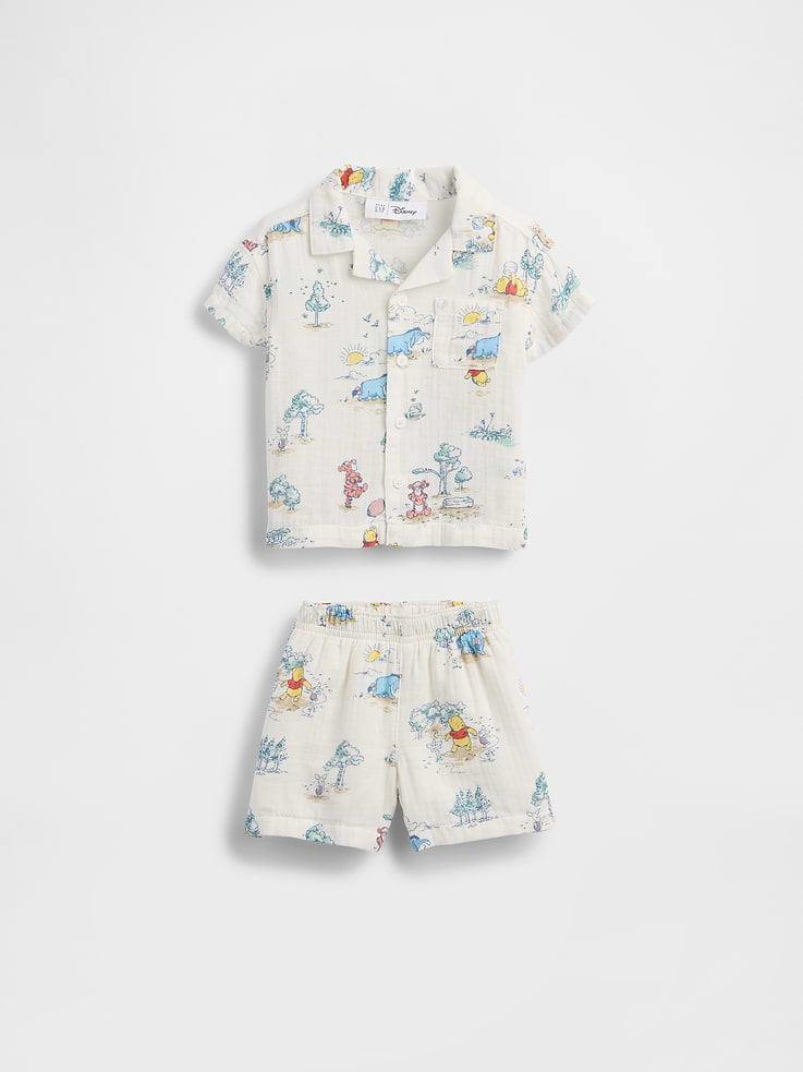 Image number 1 showing, Baby Winnie The Pooh Cotton Gauze Outfit Set