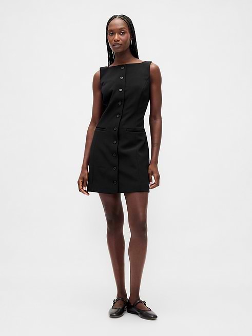 mini dress with button front Cute Khaki Button-Front | Trendy Women's Dress Black Button Up Mini DressHow to style BiStretch Button-Front Mini Dress |