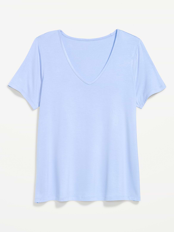 T-shirt luxueux à col en V