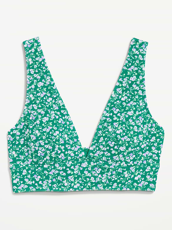 Pique Longline Bikini Swim Top