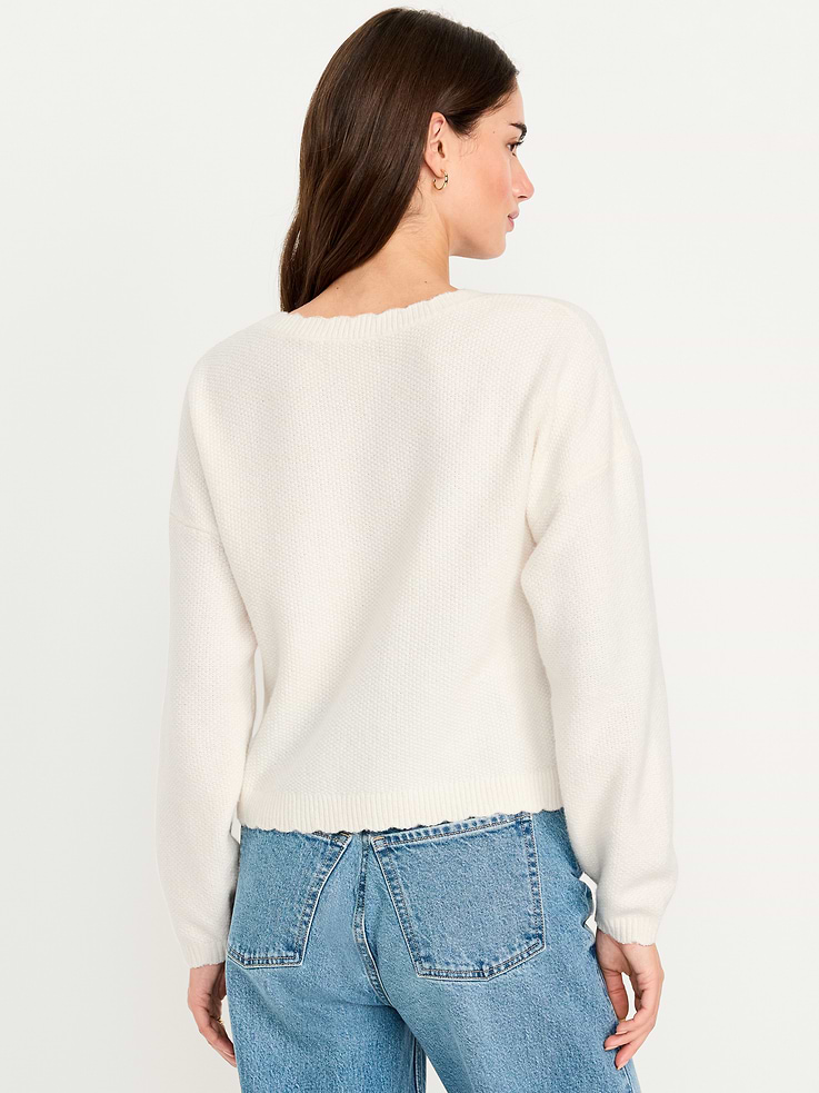 Image number 2 showing, SoSoft Crew-Neck Bobble Heart Sweater