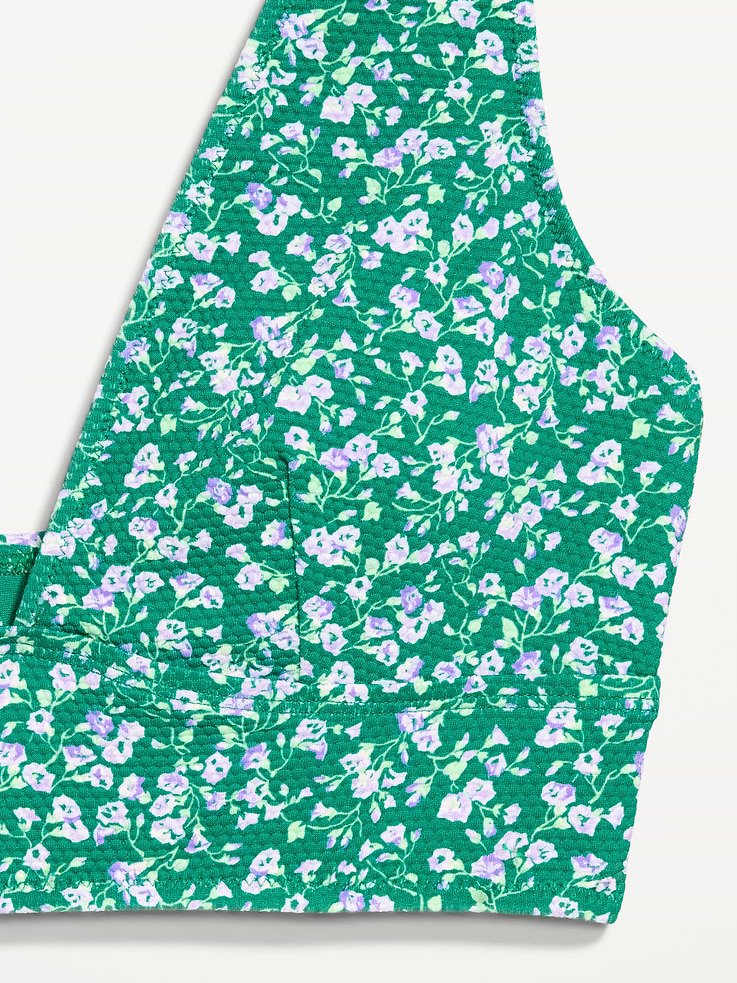 L'image numéro 9 présente Haut de bikini long en piqué