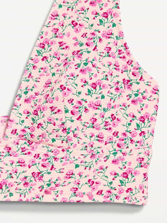 Pique Longline Bikini Swim Top