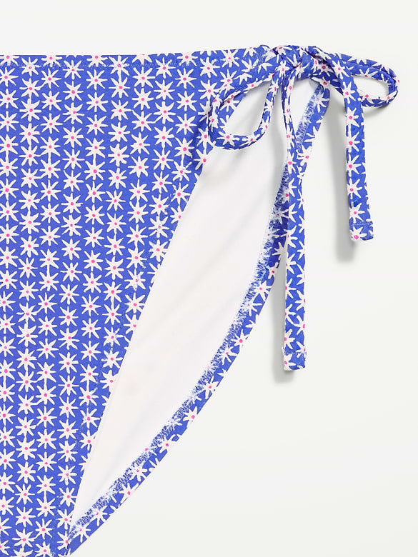 Pique String Bikini Swim Bottoms