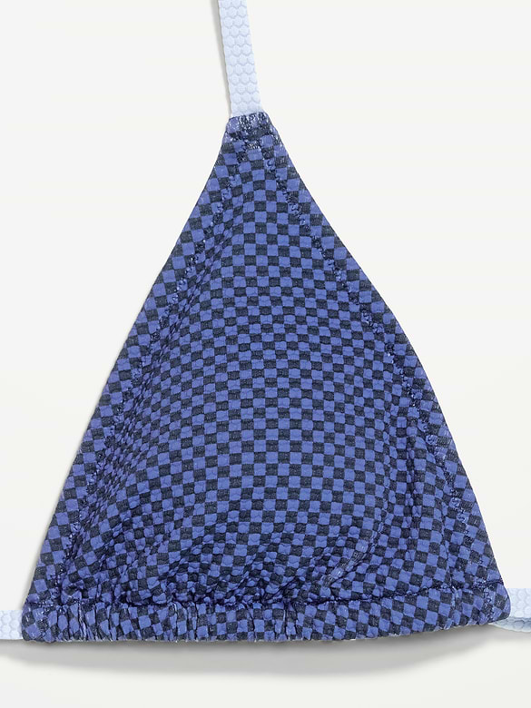 Pique Triangle String Bikini Swim Top