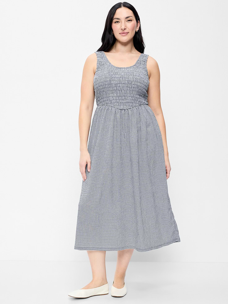 Image number 7 showing, Fit & Flare Lightweight Smocked-Bodice Midi Dress