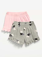 Image number 1 showing, Ruffle-Hem Ribbed Shorts 2-Pack for Toddler Girls